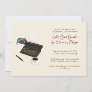 Vintage Typewriter Book Launch Party Invitation