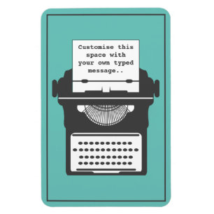 Vintage Typewriter Custom Message Teal Magnet