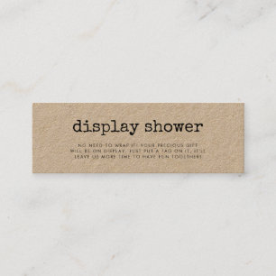 Vintage typewriter Display shower card insert