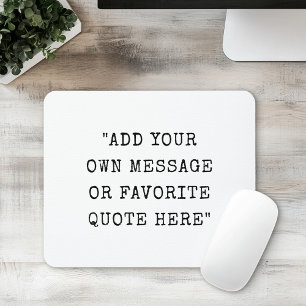 Vintage typewriter font custom message quote mouse mat