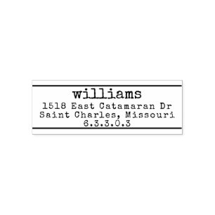 Vintage typewriter font wedding self-inking stamp