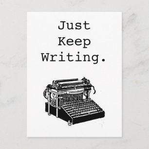Vintage Typewriter Just Keep Writing Postcard