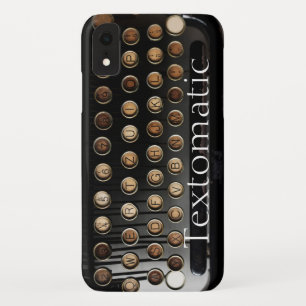 Vintage typewriter keys black sepia antique funny iPhone XR case