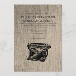 Vintage Typewriter Keys Wedding Invitations