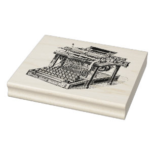 Vintage Typewriter Lithograph Rubber Stamp