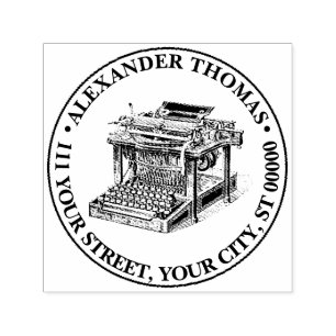 Vintage Typewriter Lithograph Self-inking Stamp