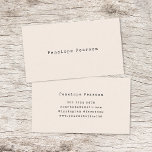 Vintage Typewriter Minimalist Simple Cream Business Card<br><div class="desc">A vintage personalised business card design with classic retro typewriter typograpy which can easily be personalised with your own name. The design features an old school ivory cream background for an aged feel.</div>