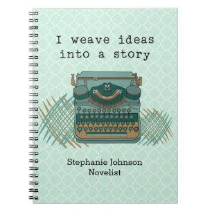 Vintage Typewriter Novelist Writer Notebook