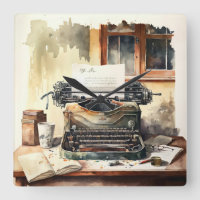 Vintage Typewriter Office Wall Clock