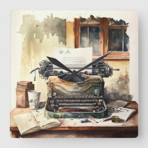 Vintage Typewriter Office Wall Clock
