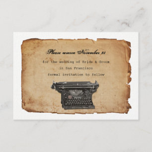 Vintage Typewriter Parchment Save the Date