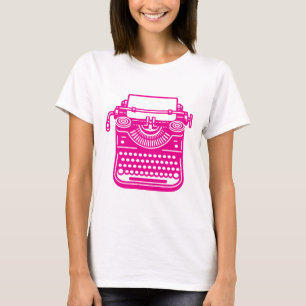 Vintage Typewriter - Pink T-Shirt