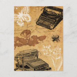 Vintage Typewriter Postcard