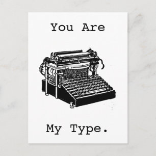 Vintage Typewriter Postcard