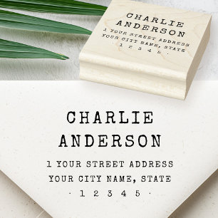 Vintage typewriter rustic style return address rubber stamp