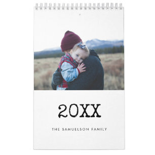 Vintage typewriter script 2025 family calendar