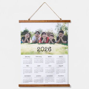 Vintage typewriter script 2026 photo calendar  hanging tapestry
