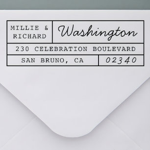 Vintage Typewriter & Script Names Return Address Self-inking Stamp
