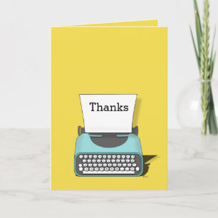Vintage Typewriter Simple Any Occasion Thanks Card