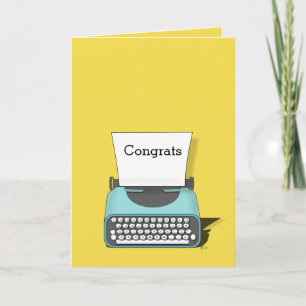Vintage Typewriter Simple Congrats Card