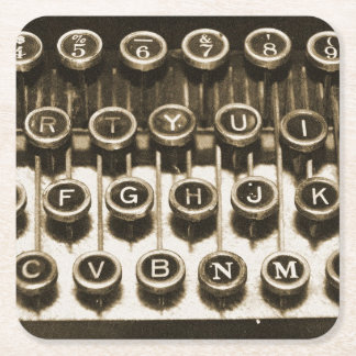 Vintage Typewriter Square Paper Coaster
