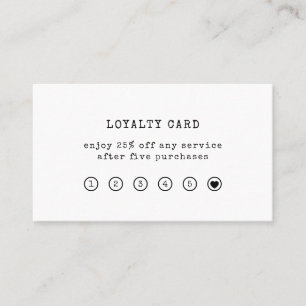Vintage Typewriter Text Black and White Loyalty Card