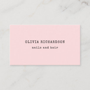 Vintage Typewriter Text   Blush Pink Business Card