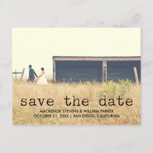 Vintage Typewriter Text Photo Save the Date Announcement Postcard