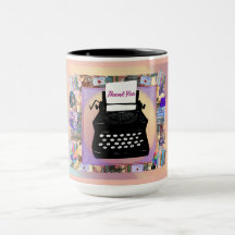 Vintage Typewriter Thank You Mug