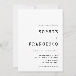 Vintage Typewriter Typography All in One Wedding Invitation