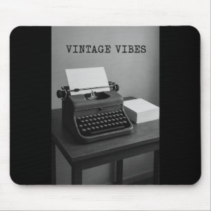 Vintage Typewriter "Vintage Vibes" Mouse Pad