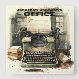 Vintage Typewriter Wall Clock