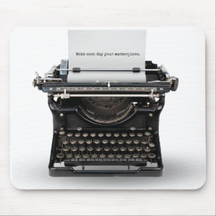 vintage typewriter with quote mouse mat