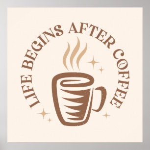 Vintage typographic design with coffee cup. poster