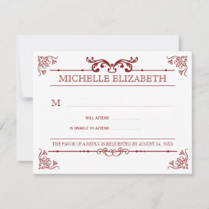 Vintage Typography Bar-Bat Mitzvah Reply RSVP Card