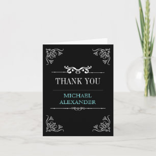 Vintage Typography Bar/Bat Mitzvah Thank You Card