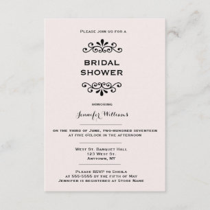 Vintage typography bridal shower invitations