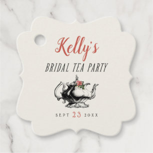 Vintage Typography Bridal Shower Tea Party Favour Favour Tags