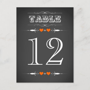 Vintage Typography Chalkboard Table Number Card