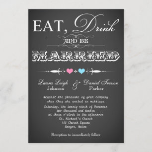 Vintage Typography Chalkboard Wedding Invite 11