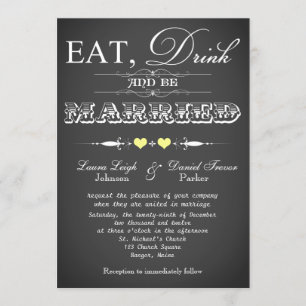 Vintage Typography Chalkboard Wedding Invite 4