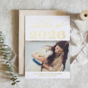 Vintage Typography Class of 2025 Photo Graduation