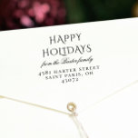 Vintage Typography Happy Holidays Family Name Self-inking Stamp<br><div class="desc">A festive rubber stamp with the holiday greeting of your choice in vintage-style typography and your family name in an elegant script font with your return address or contact details below in classic capital letters. Matching Christmas party invitations available in our store. Feel free to message me with any questions!...</div>