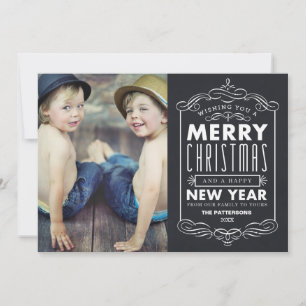 VINTAGE TYPOGRAPHY   HOLIDAY PHOTO CARD