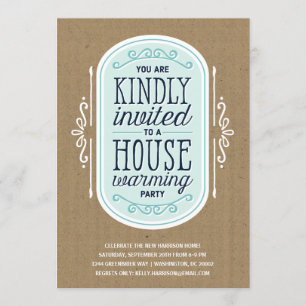Vintage Typography   Housewarming Pary Invitation