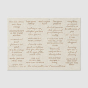 Vintage Typography Motivational Quotes Beige Tissue Paper