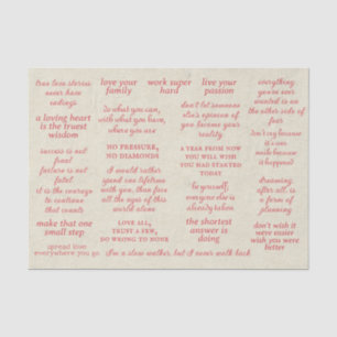 Vintage Typography Motivational Quotes Pink Tissue Paper