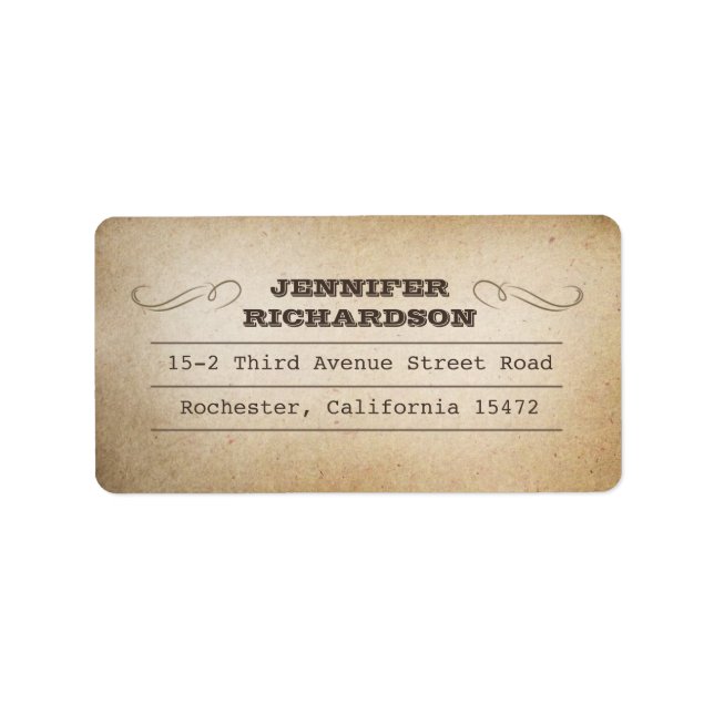 vintage typography old address labels (Front)
