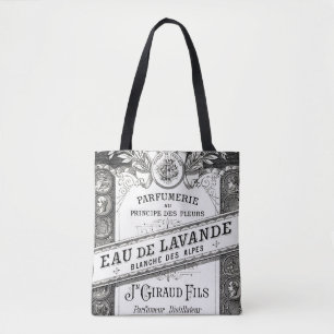 Vintage Typography Perfume Advertisement Tote Bag