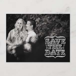 Vintage Typography Photo Save the Date Postcard
